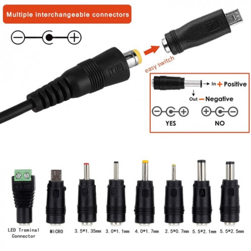 Chargeur adaptateur secteur réglable 3A DC 65 W 6-20 V, spécification : prise américaine SH56011880-08